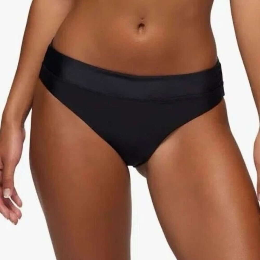 Prana Summer Wave Bikini Bottom Banded Hipster Black M